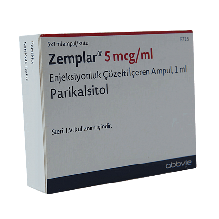 Земплар (Парикальцитол) р-р д/в/в введения 5мкг/1мл амп. 5 шт препарат для минерального обмена